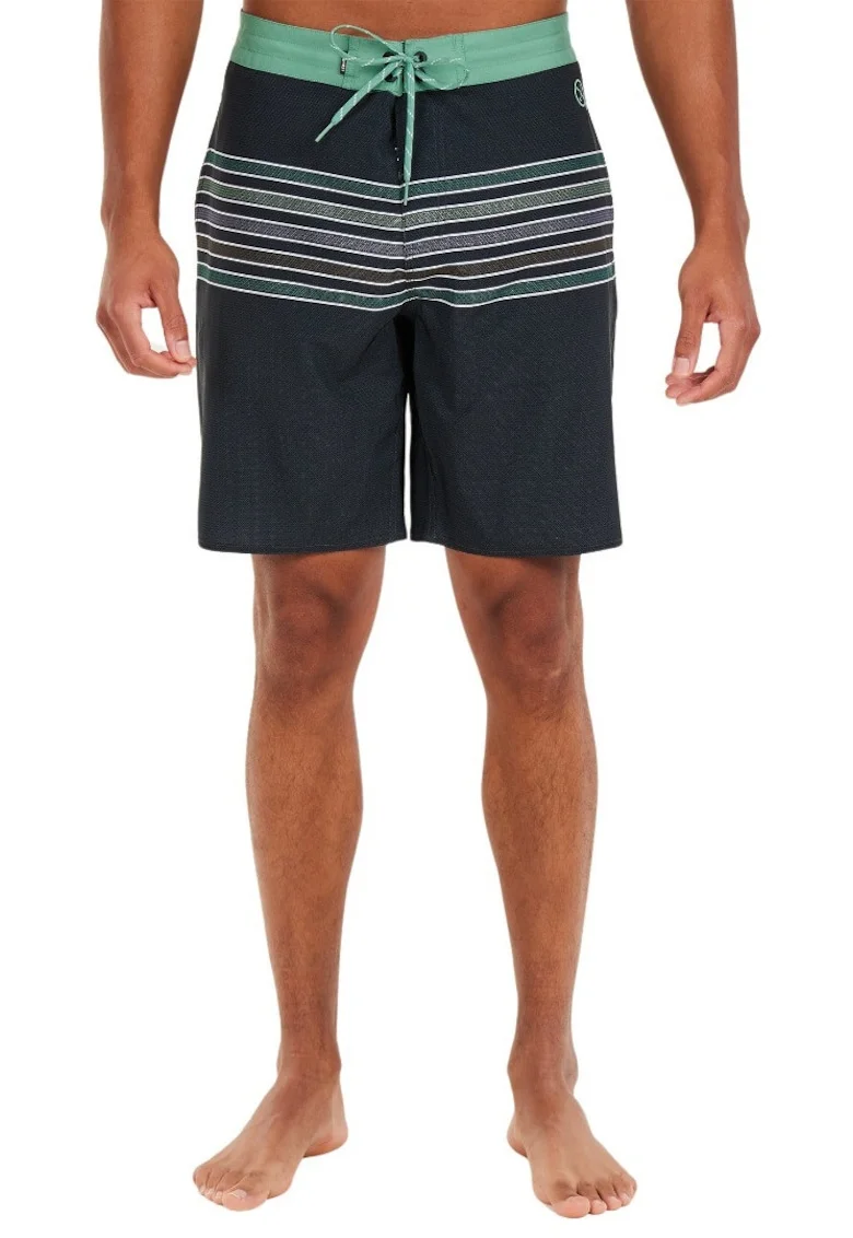 Pantaloni scurti de baie cu imprimeu si snur in talie