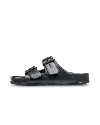 Papuci de piele ecologica Kattie, Negru