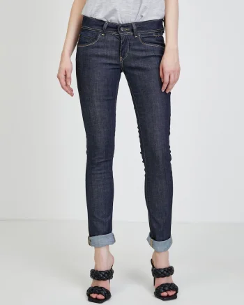 Blugi slim fit cu talie joasa,