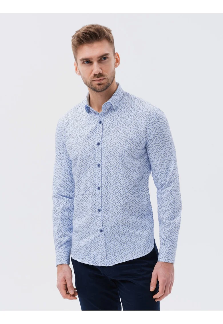Camasa din amestec de bumbac cu model,