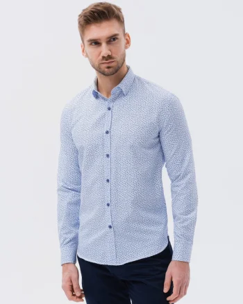 Camasa din amestec de bumbac cu model,