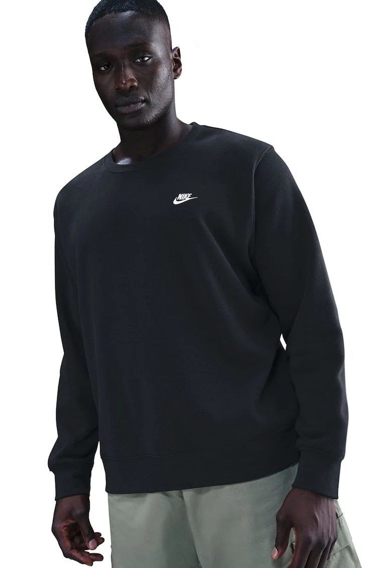 Bluza de trening din amestec de bumbac cu decolteu la baza gatului Club, Negru