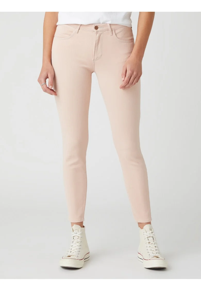 Blugi uni cu talie medie skinny