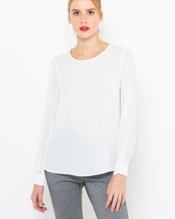 Bluza uni cu decolteu rotund,
