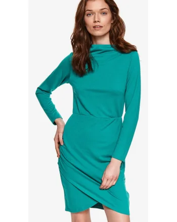 Rochie cu model uni si insertie elastica,