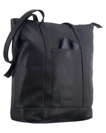 Geanta umar dama piele naturala 35 x 34 cm, Colombiana,, Negru