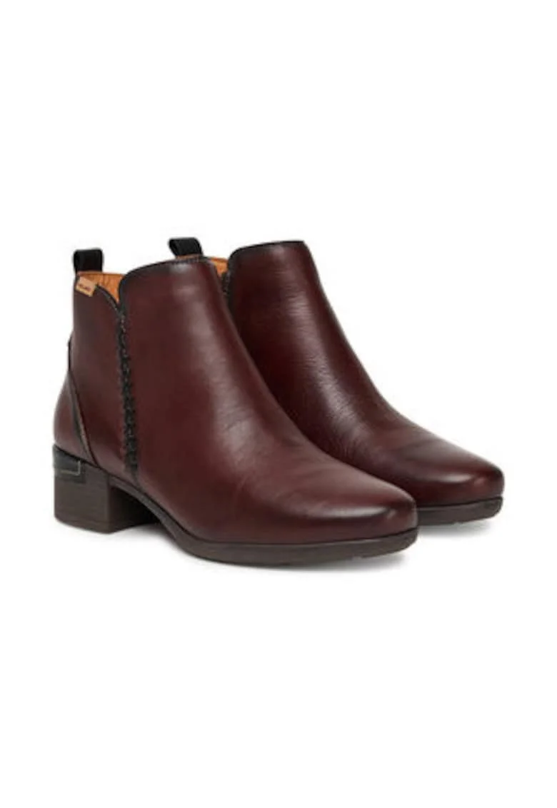 Botine dama 305470720,  Piele naturala, Maro,