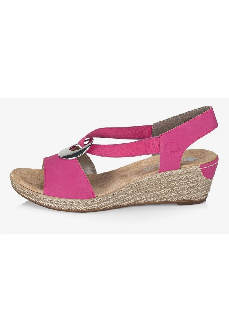 Sandale din textil cu talpa wedge