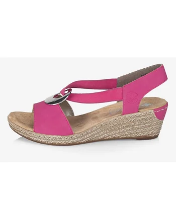 Sandale din textil cu talpa wedge
