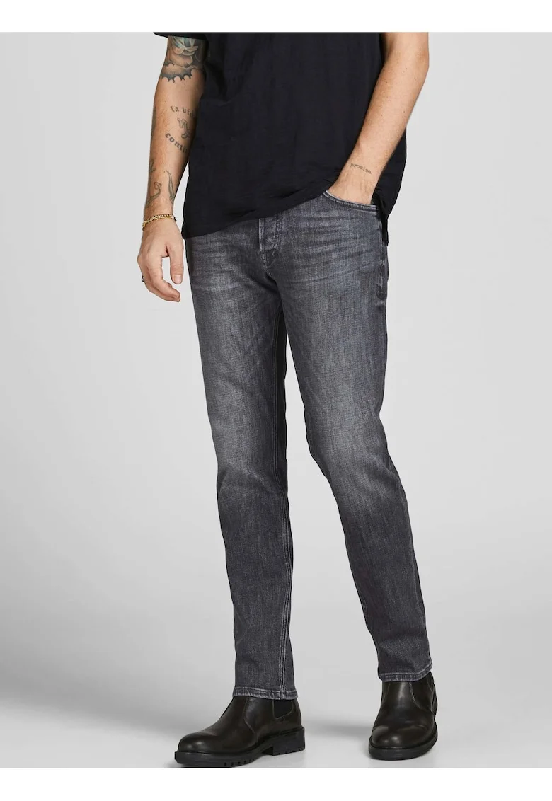 Blugi slim fit cu talie joasa