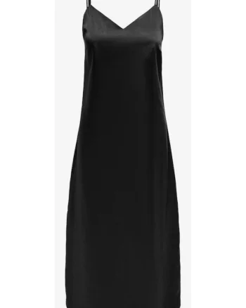 Rochie din satin cu baretele inguste Sia