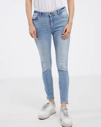 Blugi Skinny cu aspect decolorat