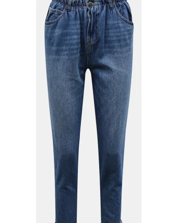 Blugi din bumbac cu talie elastica