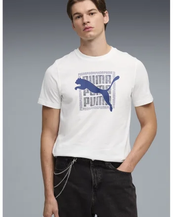 Tricou din bumbac cu imprimeu logo, Alb/Bleumarin