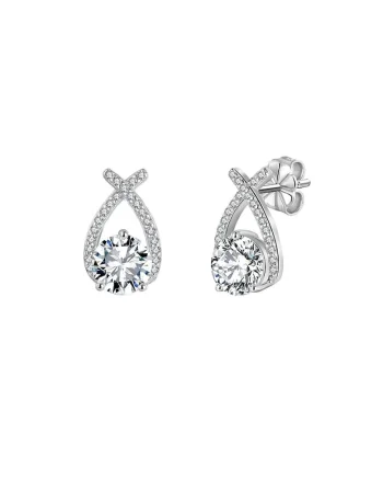Cercei Gloria din Argint 925 cu Moissanite 2 CT