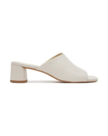 Papuci dama,  piele naturala, bej,