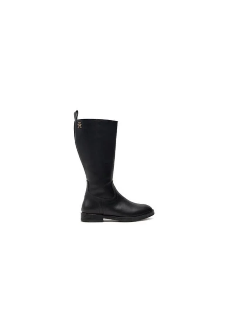 Ghete pentru fete,  304428616, piele naturala, negru