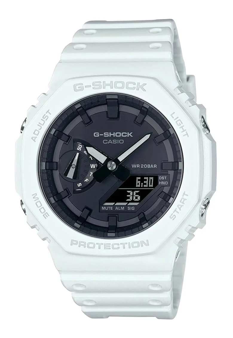 Ceas analog si digital G-Shock, Alb