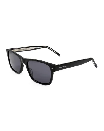 Ochelari de soare dreptunghiulari cu lentile uni, Negru