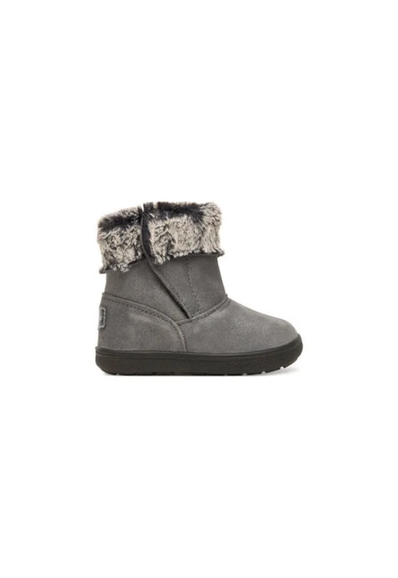 Ghete de zapada pentru fete,  305465771, piele naturala, gri