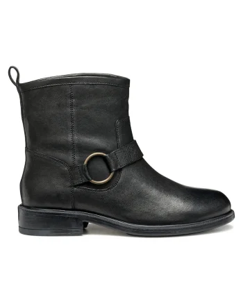 Botine dama 305319401,  Piele naturala, Negru,