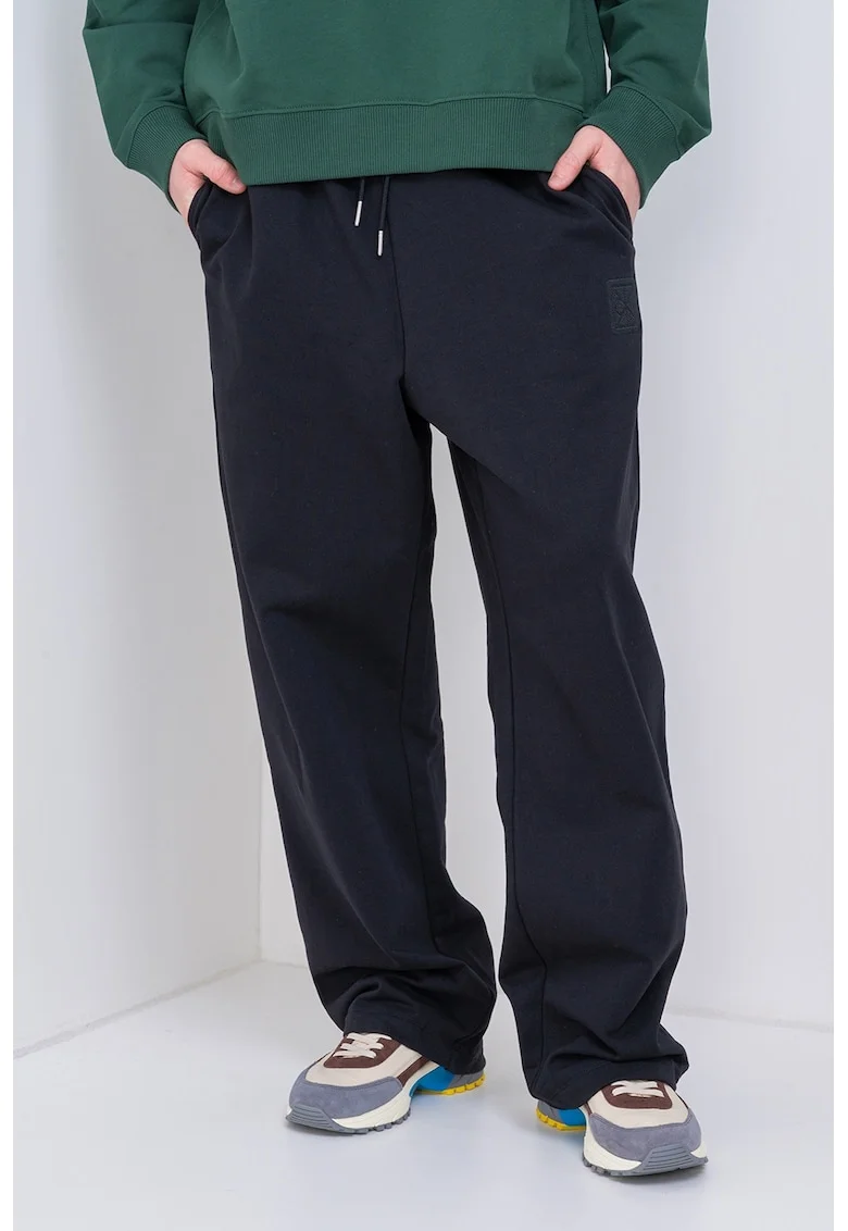 Pantaloni de trening cu croiala dreapta Premium, Negru