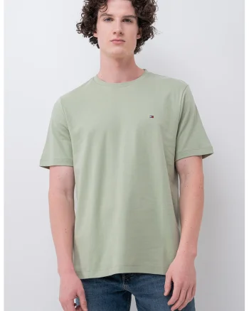 Tricou de bumbac organic cu logo discret, Verde deschis