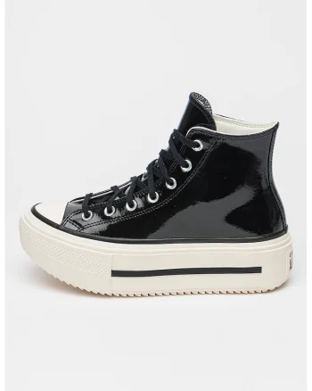 Pantofi sport de piele lacuita Chuck Taylor All Star Lift Double Stack, Negru