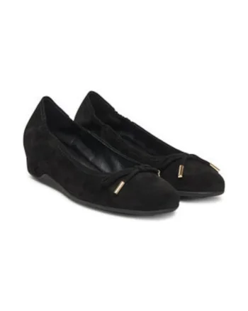 Balerini dama, Hogl, piele naturala, negru, Negru