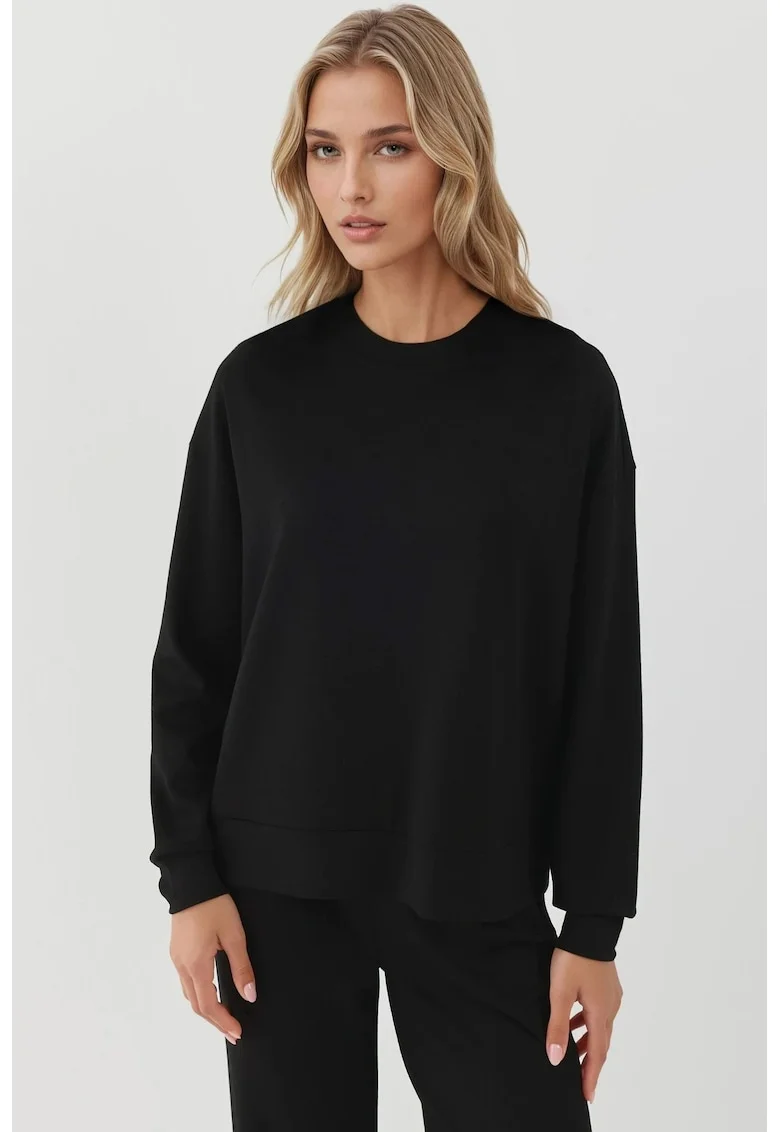 Hanorac dama  Basic, textil, design elegant, negru