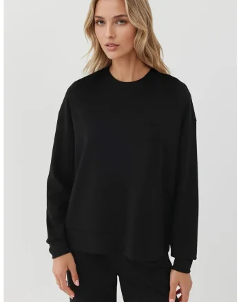 Hanorac dama  Basic, textil, design elegant, negru