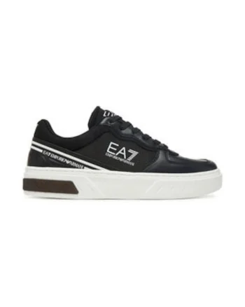 Tenisi barbati, Emporio Armani  305577610, negru, piele ecologica