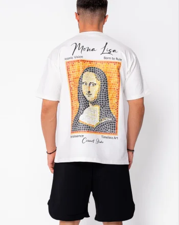 Tricou Mona Lisa imprimat Off White