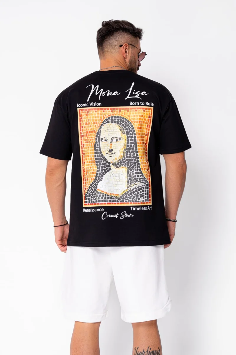 Tricou Mona Lisa imprimat Black