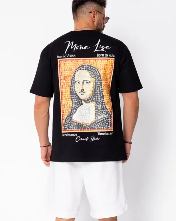 Tricou Mona Lisa imprimat Black