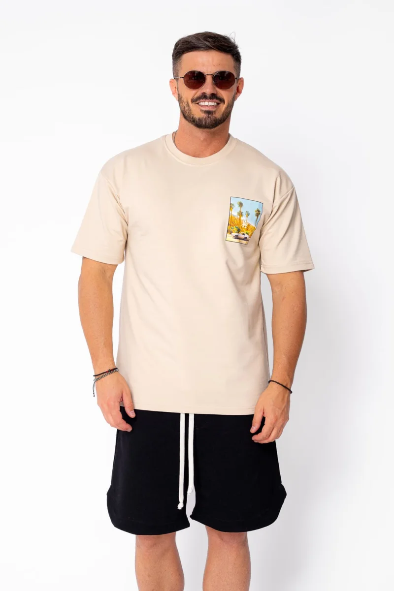 Tricou L.A imprimat Light Beige