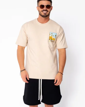 Tricou L.A imprimat Light Beige