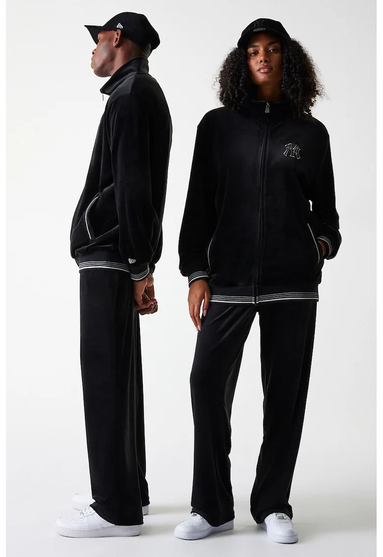 Pantaloni unisex lejeri de trening cu logo brodat, Negru