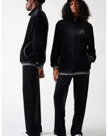 Pantaloni unisex lejeri de trening cu logo brodat, Negru