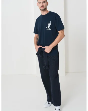 Tricou relaxed fit cu imprimeu grafic pe partea din spate, Alb/Albastru ultramarin