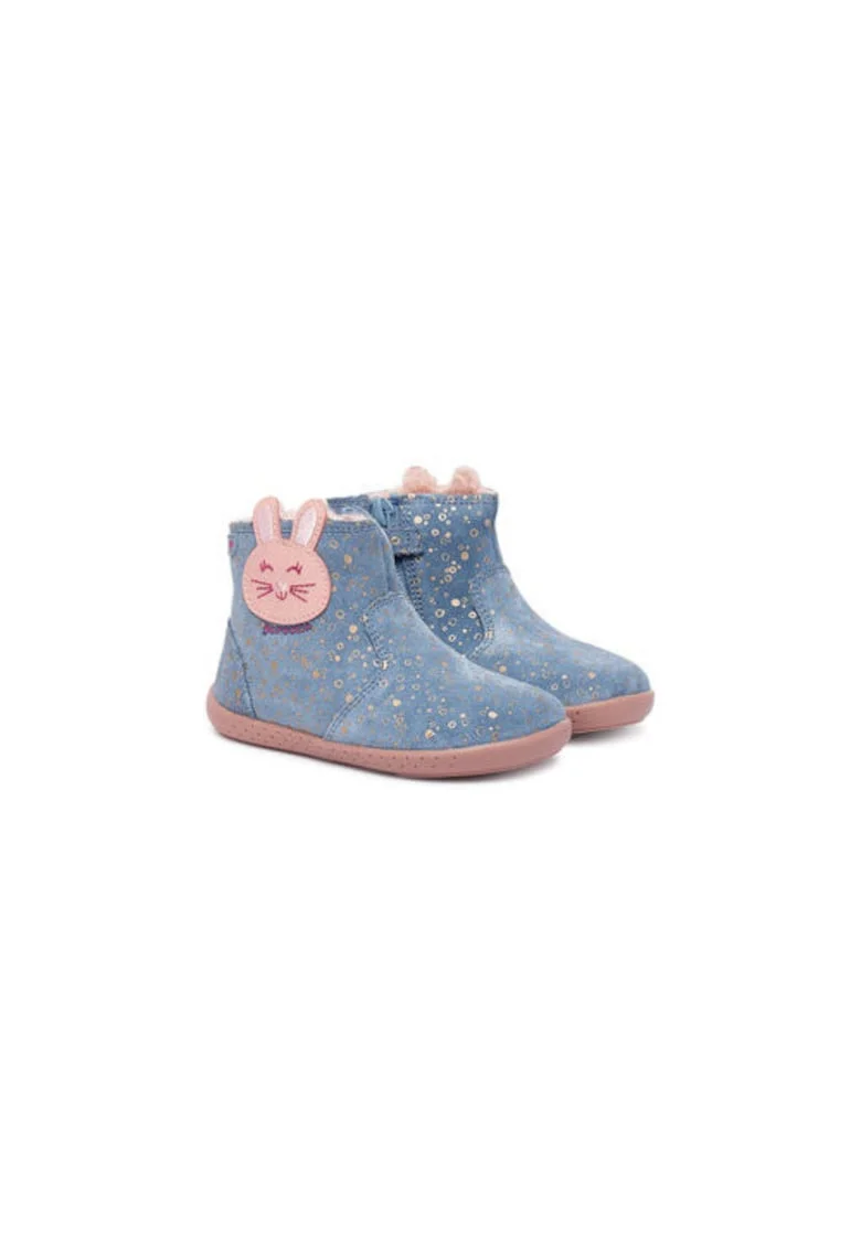 Ghete pentru fete,  305467676, piele naturala, albastru/roz