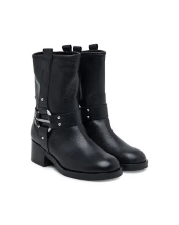 Botine dama 305617026,  Piele naturala, Negru,
