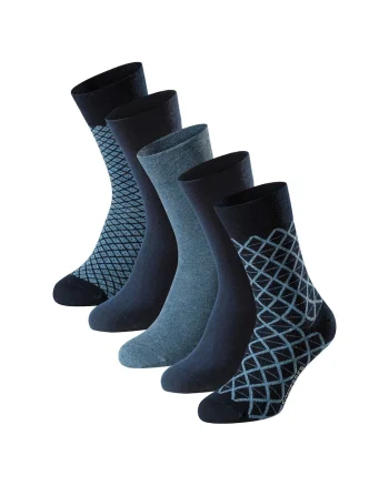Set de sosete lungi Bluebird - 5 perechi, Albastru petrol/Bleumarin