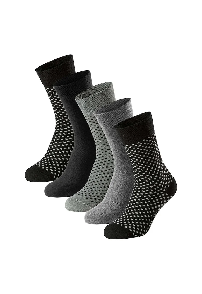 Set de sosete lungi Bluebird - 5 perechi, Negru/Gri melange