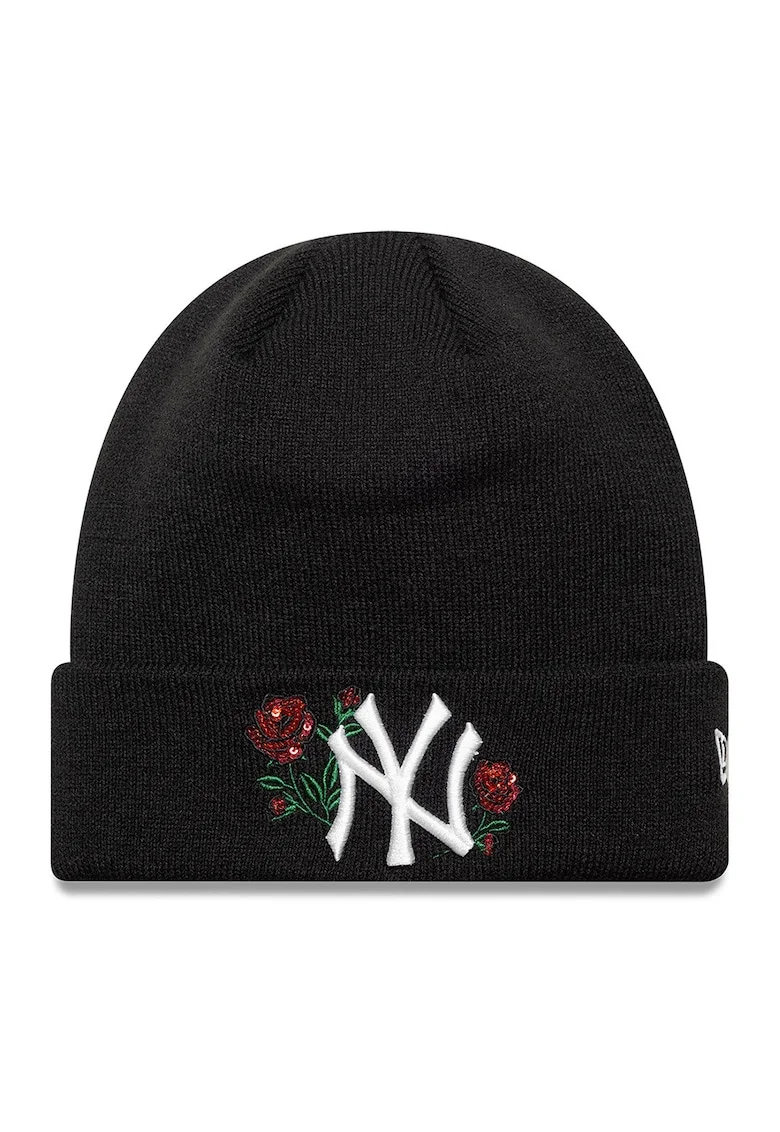 Caciula cu broderii florale, Negru
