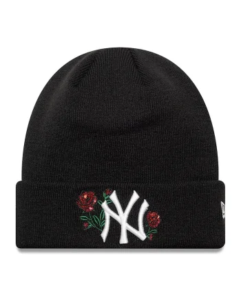 Caciula cu broderii florale, Negru