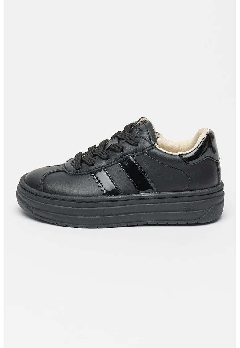 Pantofi sport flatform de piele, Negru