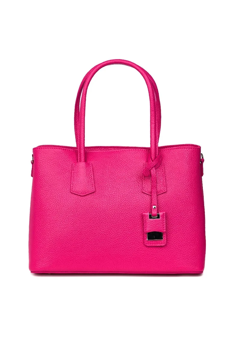 Geanta dama din piele naturala Valentina maro, Fucsia