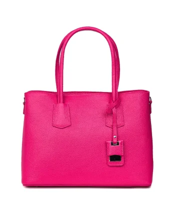 Geanta dama din piele naturala Valentina maro, Fucsia