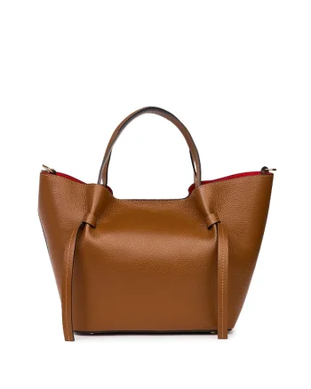 Geanta shopper din piele naturala Veronica, Coniac